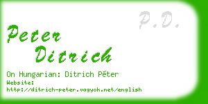 peter ditrich business card