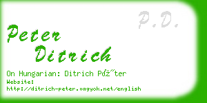 peter ditrich business card